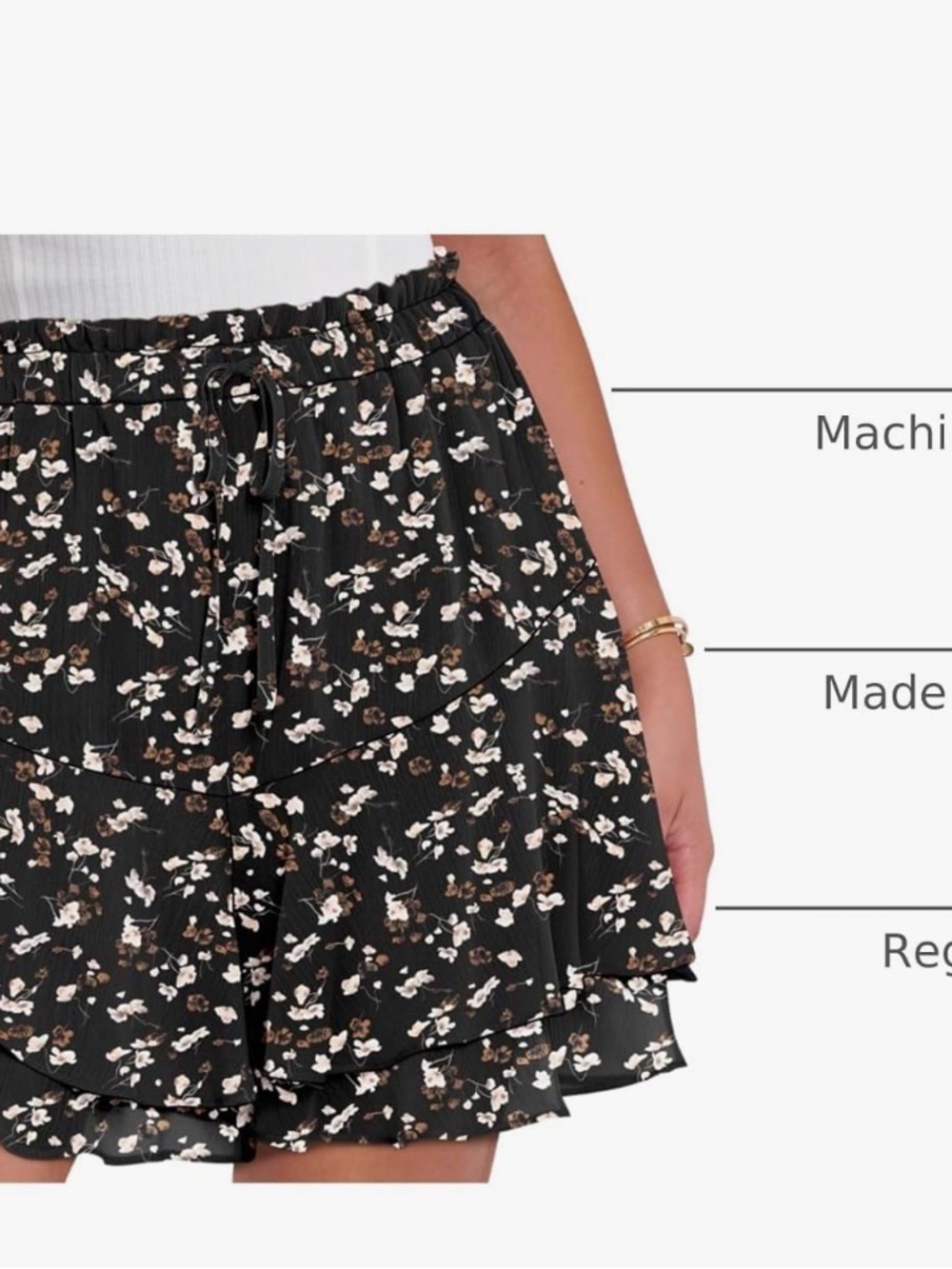 Floral Ruffle Tiered Mini Skirt - Black Floral